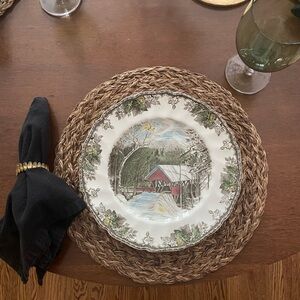 Johnson Bros., The Friendly Village Dinner Plate, The Covered Bridge, Ironstone